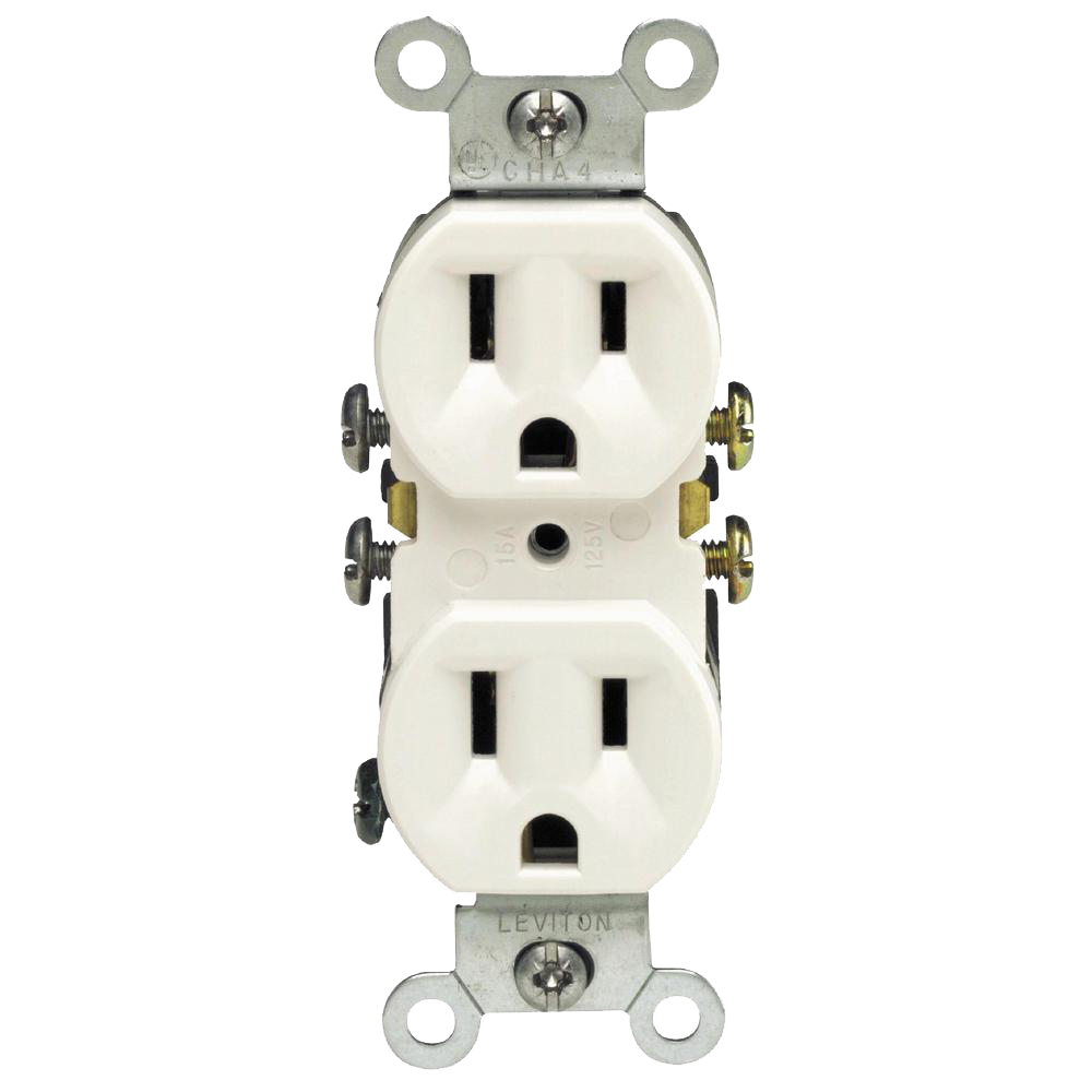 OUTLET - DUPLEX 15A - 125V WHITE