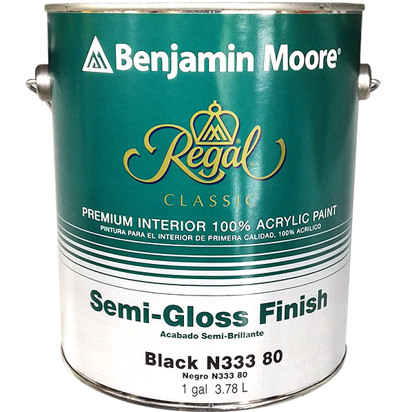 PAINT - BENJAMIN MOORE REGAL CLASSIC INTERIOR SEMI-GLOSS FINISH BLACK(1 GAL. 333-80)