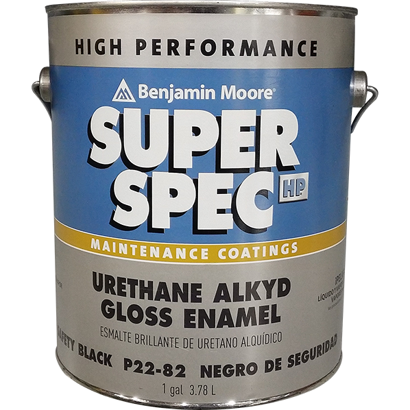 PAINT - BENJAMIN MOORE SUPER SPEC URETHANE ALKYD GLOSS ENAMEL SAFETY BLACK (1 GAL. P22-82)