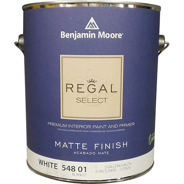 PAINT - BENJAMIN MOORE REGAL SELECT INTERIOR & PRIMER MATTE FINISH WHITE (1 GAL. 548-01)