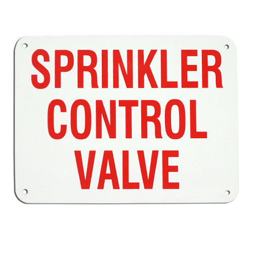 SIGN - SPRINKLER CONTROL VALVE