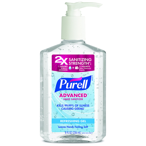 PURELL GEL PUMP - 8 OZ.