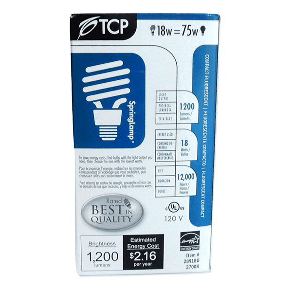 BULB - 18W/20W SPIRAL (75W) 27K