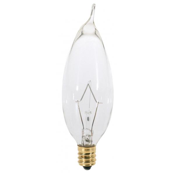 BULB - 25W CLEAR FLAME CANDELABR