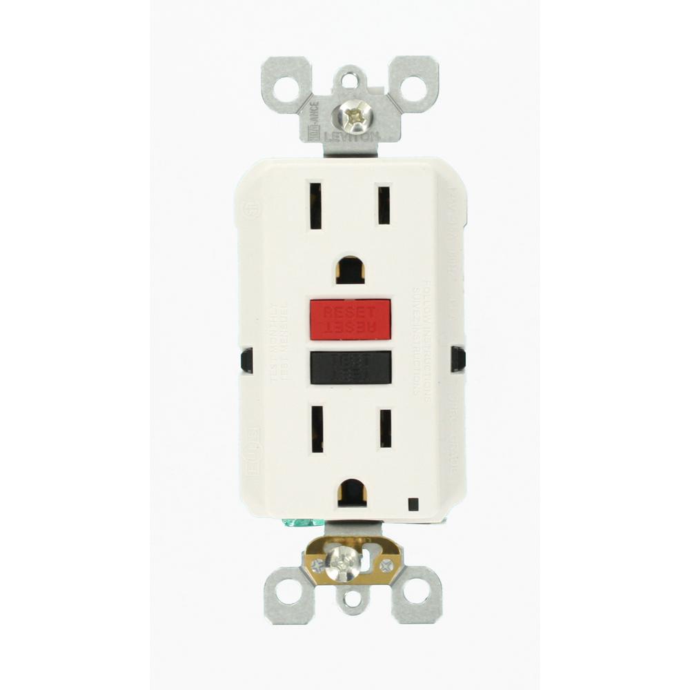 Departments OUTLET GFCI WHITE 15 AMP SLIM