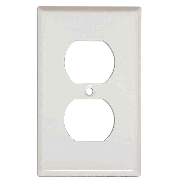 PLATE - OUTLET WHITE METAL