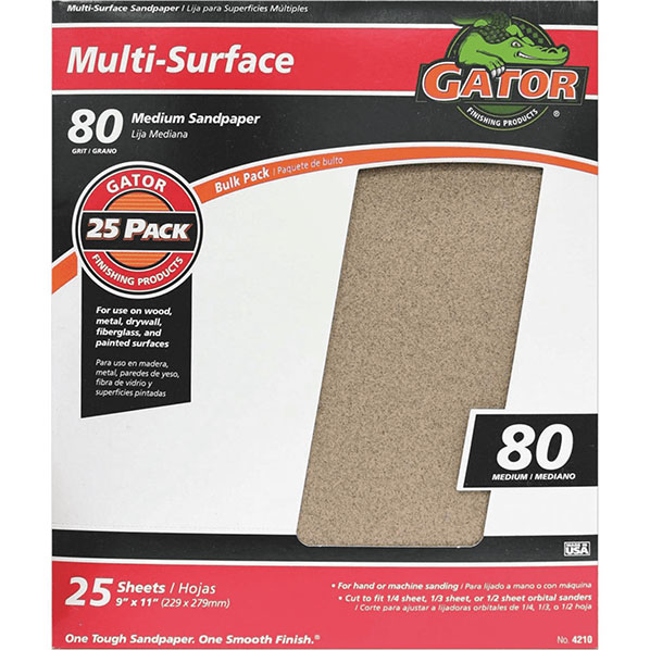 SANDPAPER - 80 GRIT SHEET 9X11