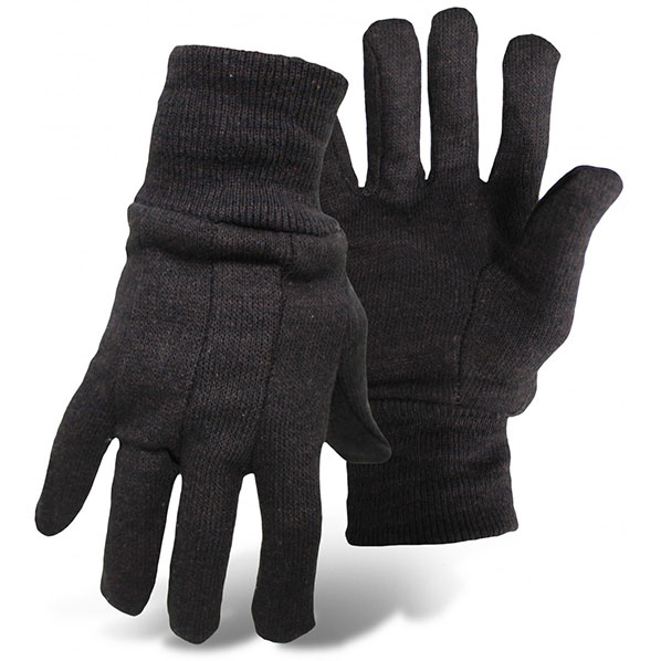 GLOVES - BROWN JERSEY COTTON