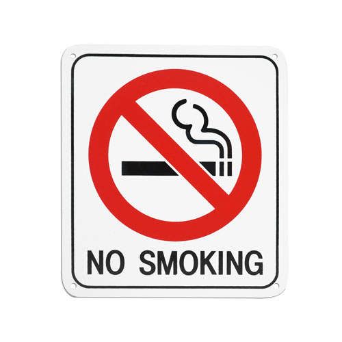 SIGN - NO SMOKING W/LOGO METAL