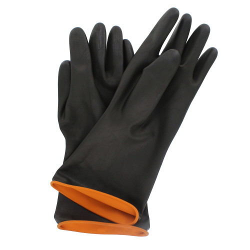 GLOVES - BLACK RUBBER LONG ACID