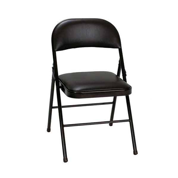 CHAIR - METAL FOLDING BLK PADDED