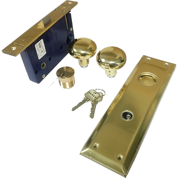 MORTISE LOCK - MARKS #9 XRH BRASS