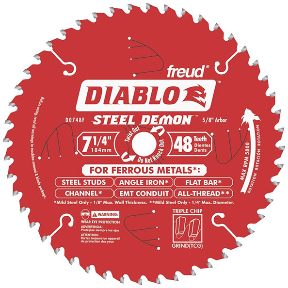 BLADE - STEEL 7 1/4" 48T DIABLO