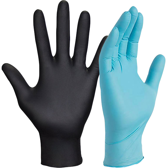 GLOVES - BLACK OR BLUE NITRILE