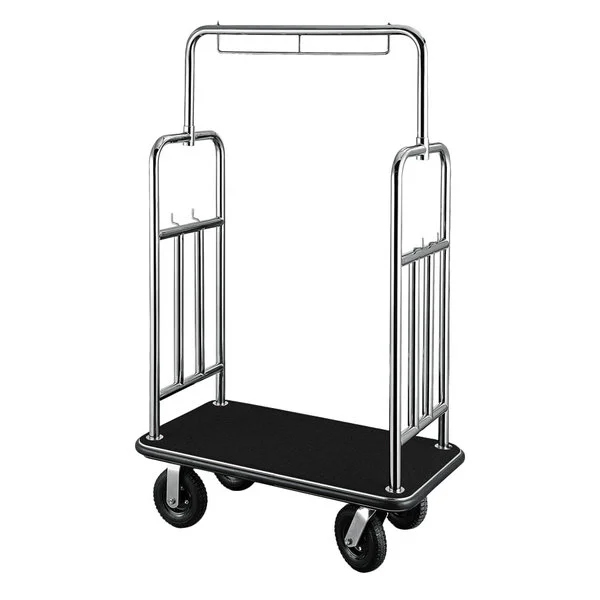 BELLMAN CART - STAINLESS STEEL SQUARE TOP DELUXE