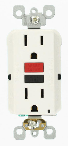 OUTLET - GFCI WHITE 15 AMP SLIM