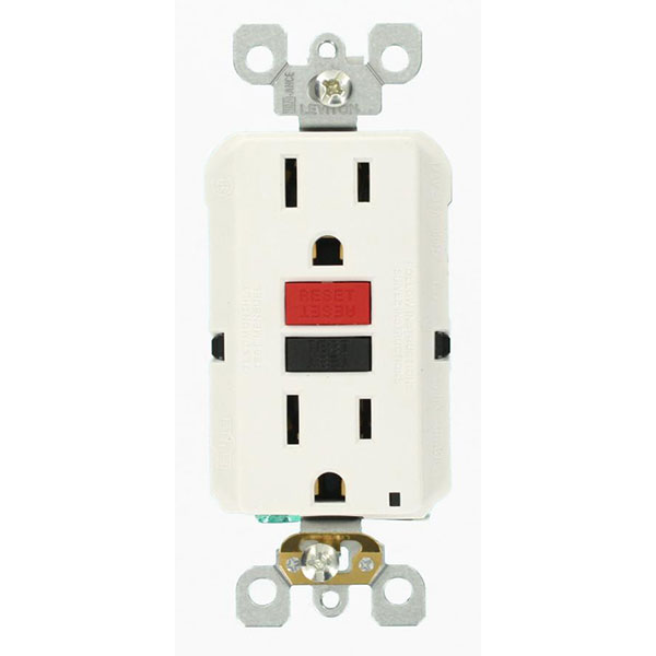 OUTLET - GFCI WHITE 15 AMP SLIM