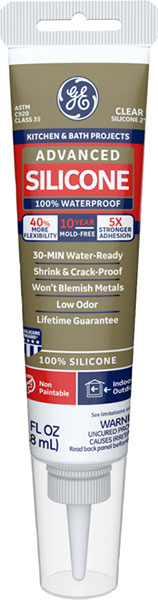 CAULK - GE CLEAR SILICONE 2.8 OZ