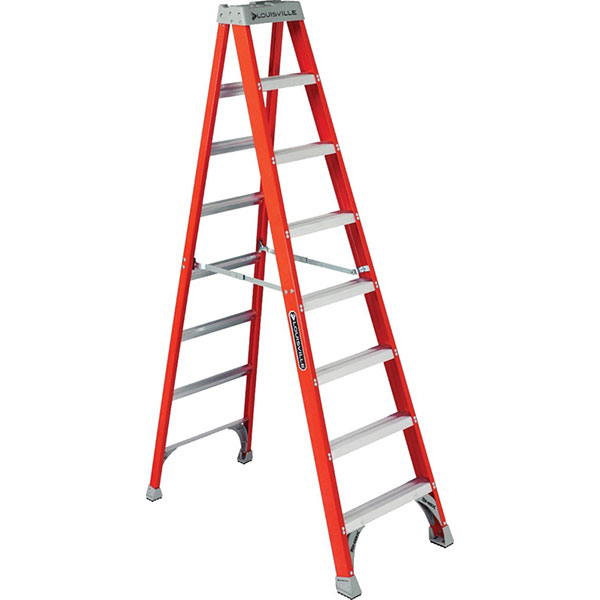 LADDER - FIBERGLASS 8' TYPE 1A ORANGE