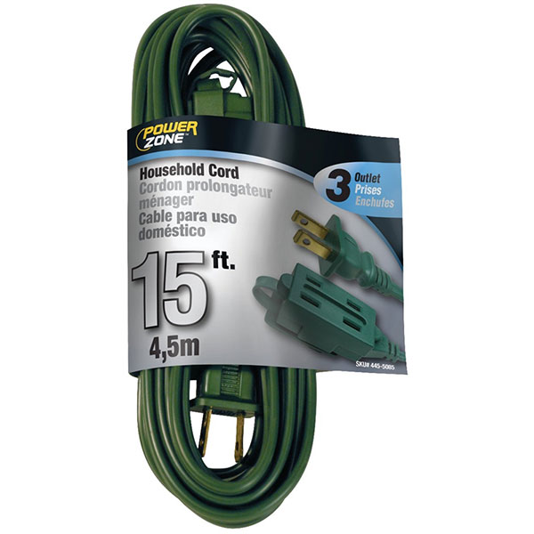 CORD - EXTENSION 15' GREEN