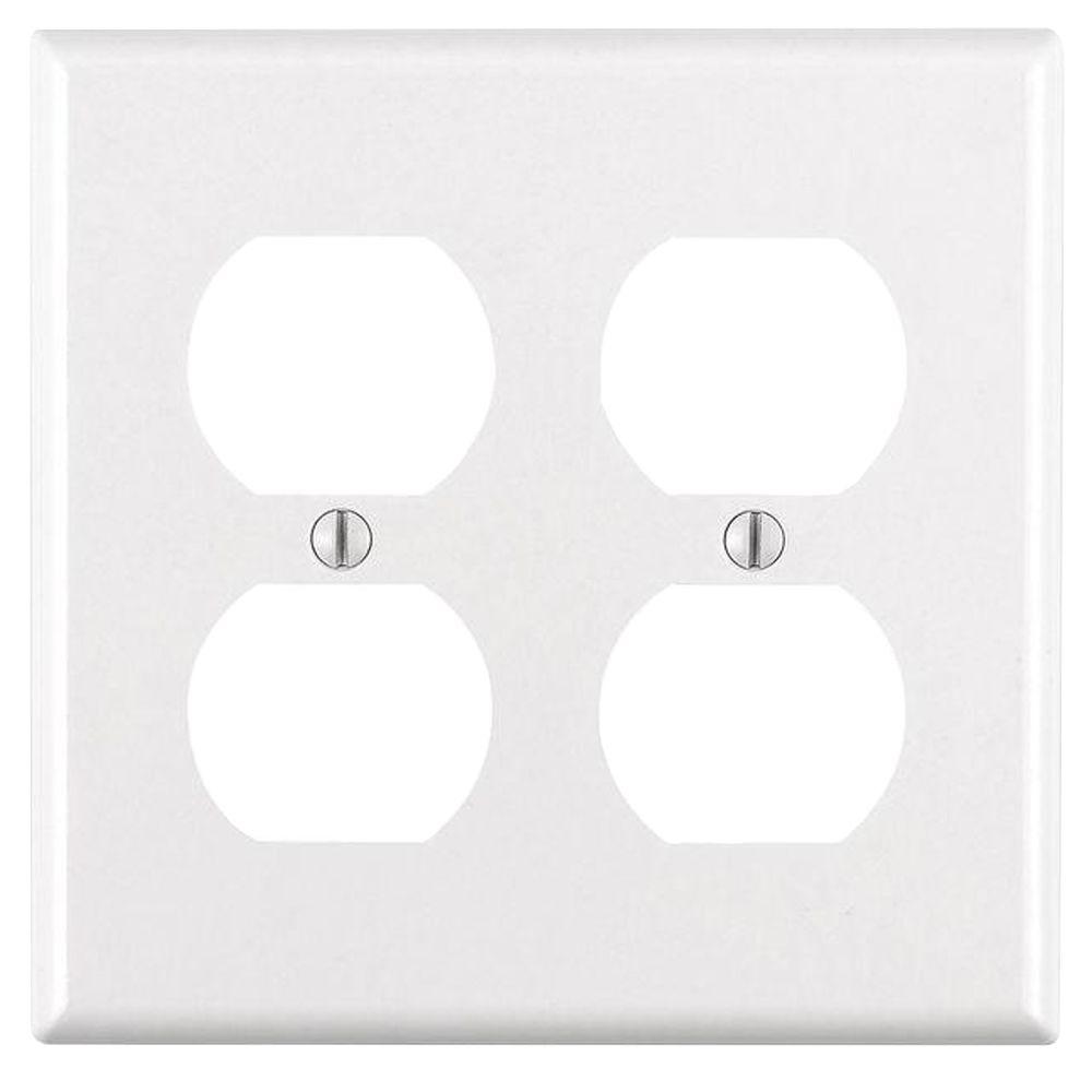 PLATE - OUTLET WH MET DBL JUMBO