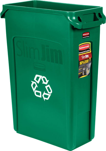 SLIM JIM CAN - 23 GAL GREEN RUBBERMAID