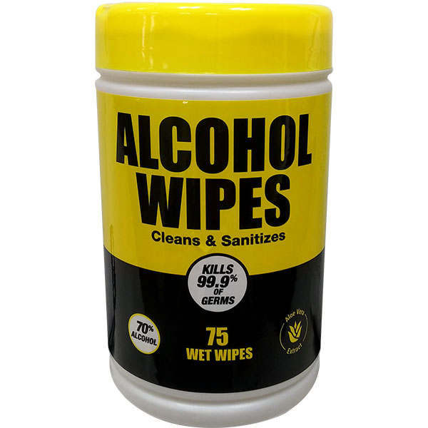 ALCOHOL WIPES - CANISTER PK/75