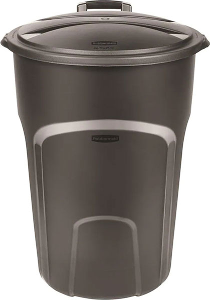 GARBAGE CAN - 32 GAL BLACK W/WHEEL