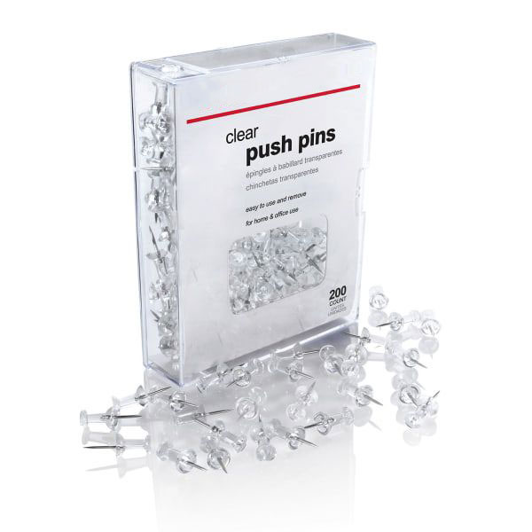 PUSH PIN - CLEAR 200/BX