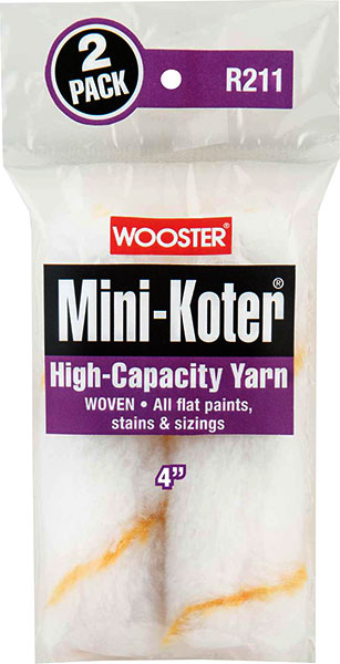 PAINT ROLLER - WOOST 4" FAB PK2