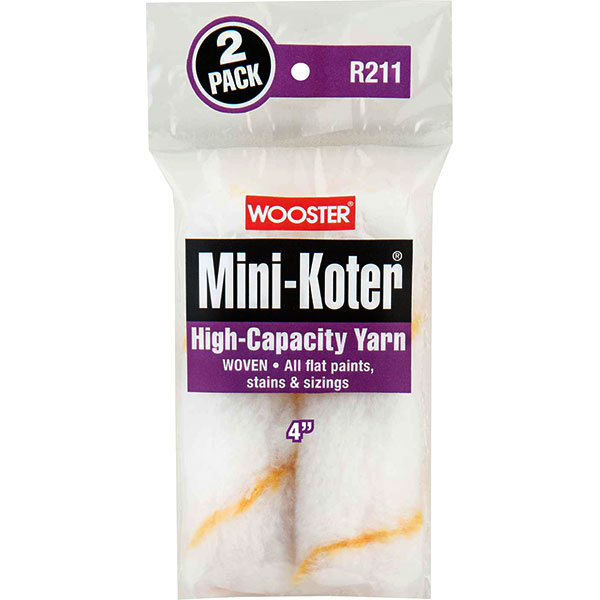 PAINT ROLLER - WOOST 4" FAB PK2