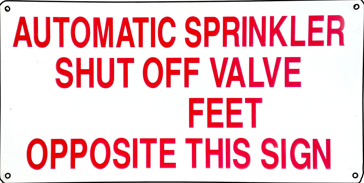 SIGN - AUTOMATIC SPRINKLER METAL