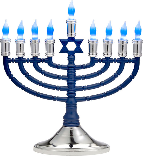 MENORAH - LED BLUE/SILVER