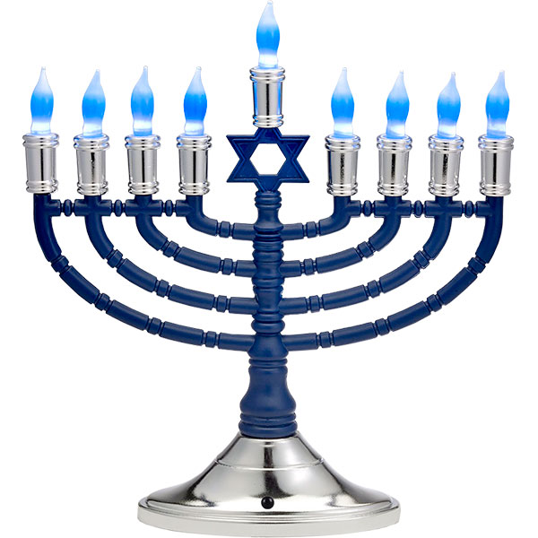 MENORAH - LED BLUE/SILVER