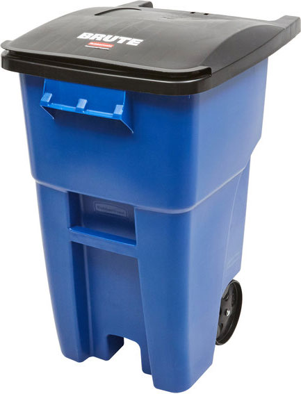 GARBAGE CAN - BLUE ROLLOUT RUBBERMAID (50 GAL)