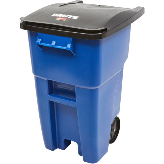 GARBAGE CAN - BLUE ROLLOUT RUBBERMAID (50 GAL)