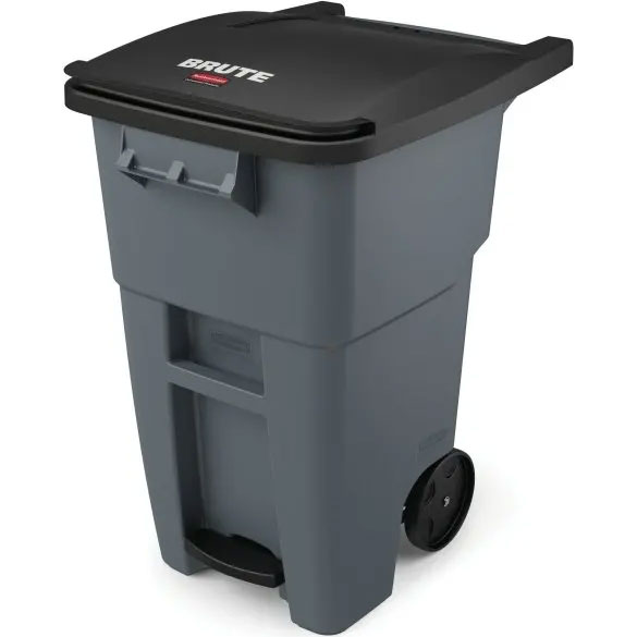 GARBAGE CAN - GRAY ROLLOUT RUBBERMAID (50 GAL)