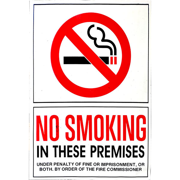 SIGN - NO SMOK W/LOGO VINYL10X14