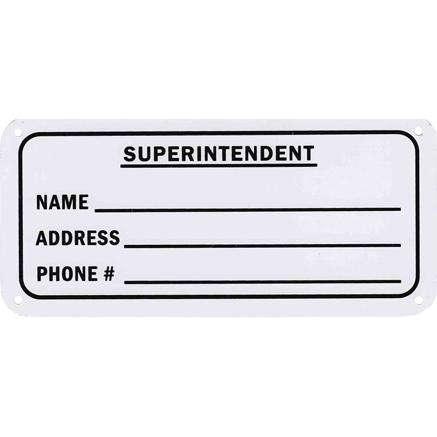 SIGN - DEPT BUILDING SUPT ID 3X7