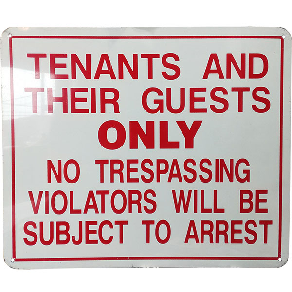 SIGN - TENANTS GUESTS ONLY METAL