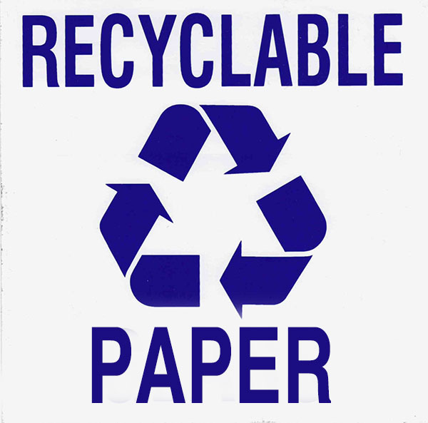 SIGN - RECYCLING PAPER STICKER