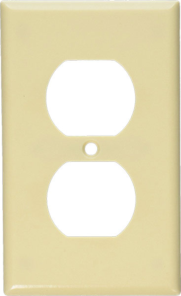 PLATE - DUPLEX OUTLET IVORY PLASTIC