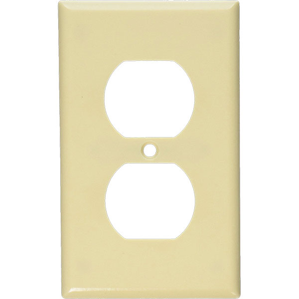 PLATE - DUPLEX OUTLET IVORY PLASTIC