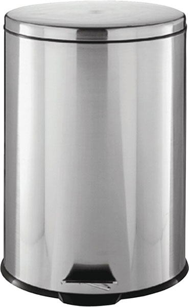 TRASH CAN - STEP STAINLESS STEEL ROUND (1.85 GAL.)