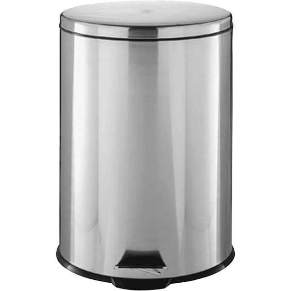 TRASH CAN - STEP STAINLESS STEEL ROUND (1.85 GAL.)