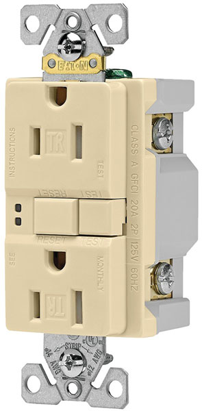 OUTLET - GFCI IVORY 15 AMP TR