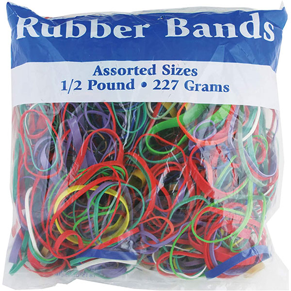 RUBBER BANDS - ASSORTED 1/2 LB