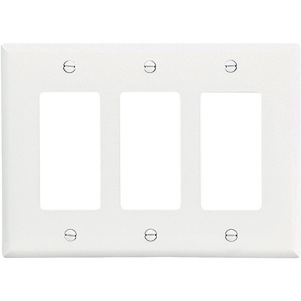 PLATE - DECORA 3 GANG WHITE