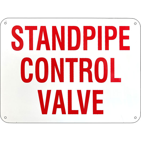 SIGN - STANDPIPE CONTROL VALVE