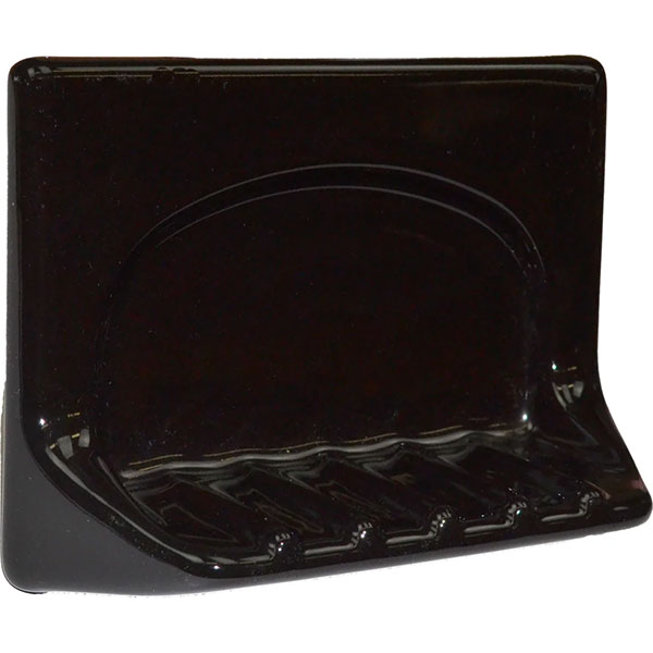 CERAMIC - SOAP DISH BLACK 4X6